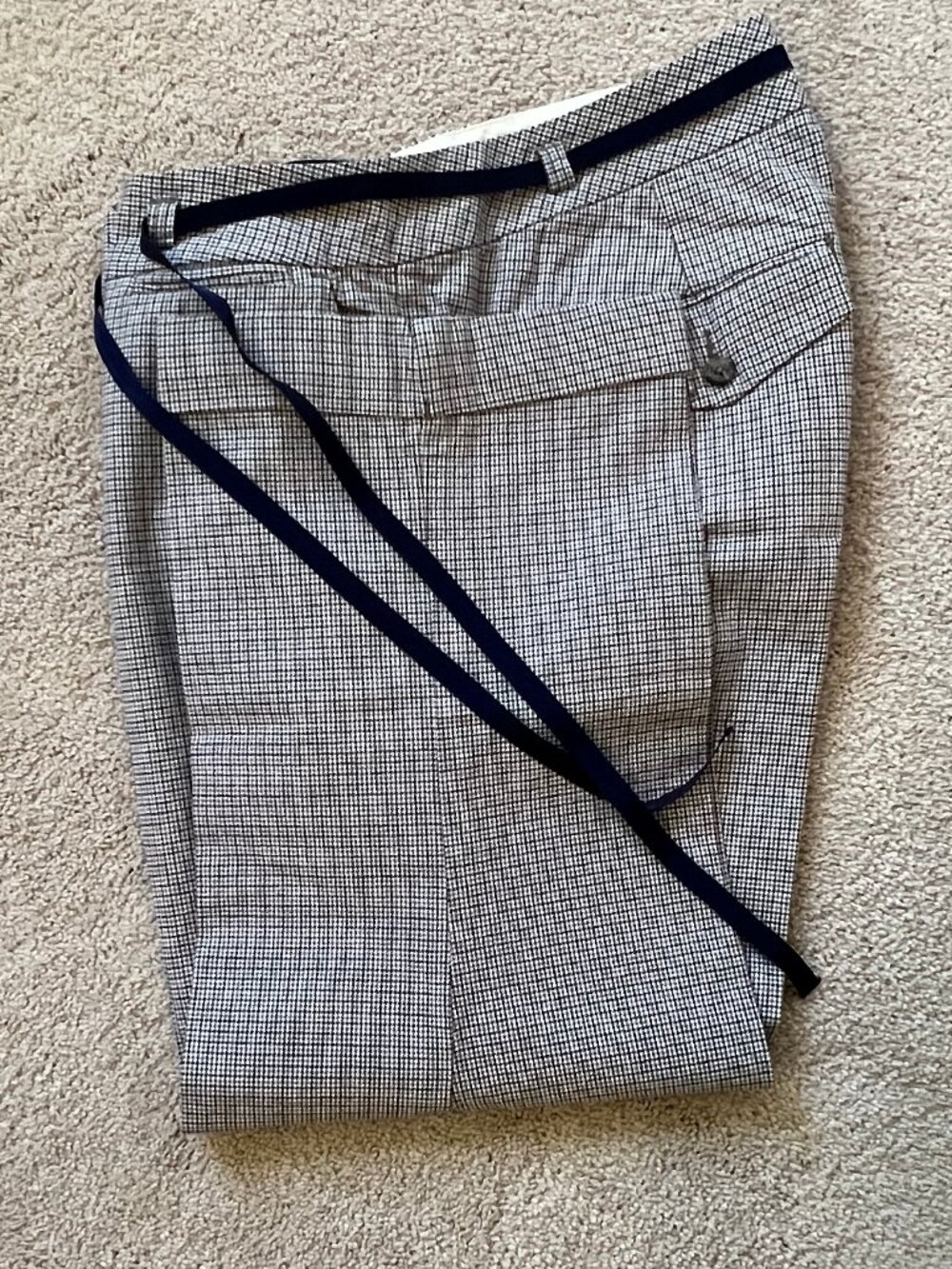 Tommy Hilfiger Austin Fit Houndstooth Women's Ribbon Tie-Waist Pants - Picture 11 of 16